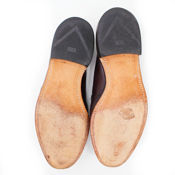 Allen Edmonds Bridgeton Loafers Burgundy Brogue Leather Kiltie Tassel Men's 9.5 - Picture 9 of 9